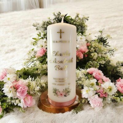 Standard Ribbon Baptism / Christening Candle - Image 7